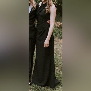 Eliza J Black Floor-length Halter Neck Dress